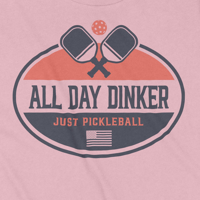 Just Pickleball - Women's T-Shirt - All Day Dinker- Womens Black T-Shirt