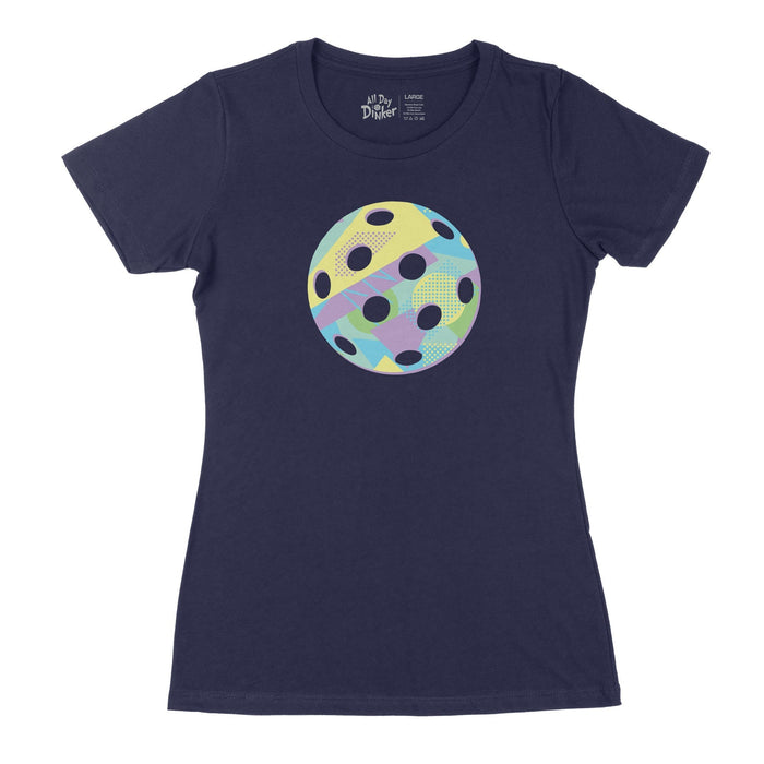 Retro Pastel Pickleball - Women's T-Shirt - All Day Dinker- Womens Black T-Shirt