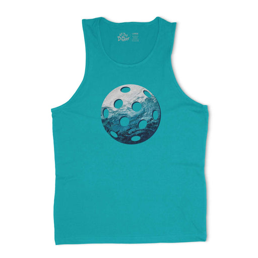 Waves Pickleball Tank Top - All Day Dinker- Mens Black Tank Top