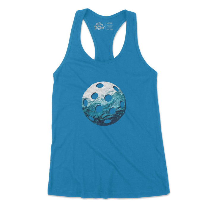 Waves Pickleball - Women's Tank Top - All Day Dinker- Womens Black Tank Top