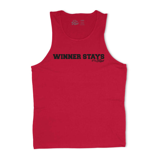 Winner Stays Tank Top - All Day Dinker- Mens Red Tank Top