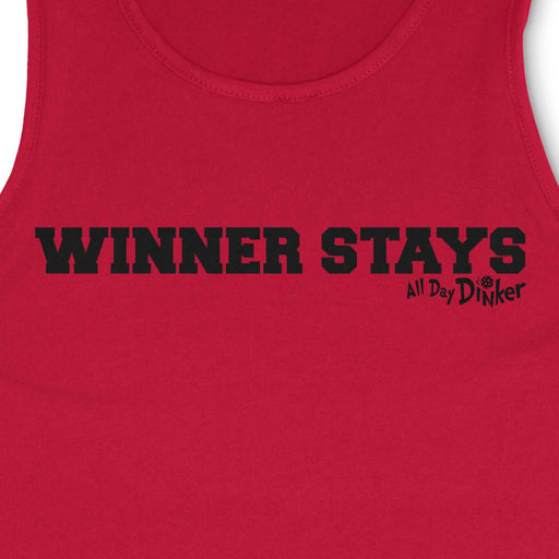 Winner Stays Tank Top - All Day Dinker- Mens Red Tank Top