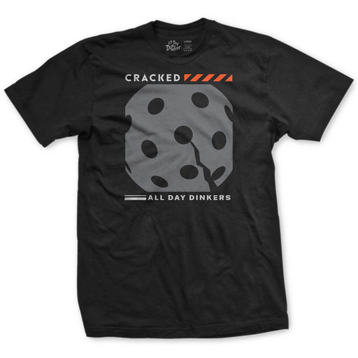 Cracked T-Shirt - All Day Dinker- Unisex Black T-Shirt