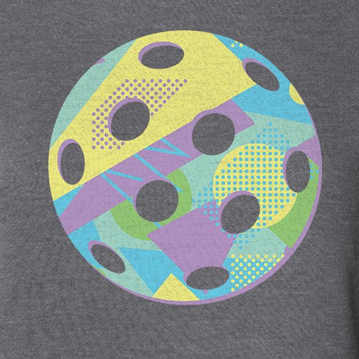 Retro Pastel Pickleball - Women's Crewneck Hoodie - All Day Dinker- Womens Black CrewNeck