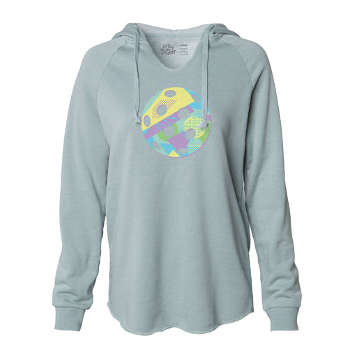 Retro Pastel Pickleball - Women's Lightweight Hoodie - All Day Dinker- Womens Black Hoodie