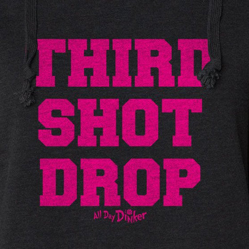 Third Shot Drop Text - Women's Lightweight Hoodie - All Day Dinker- Womens Black Hoodie