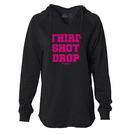 Third Shot Drop Text - Women's Lightweight Hoodie - All Day Dinker- Womens Black Hoodie