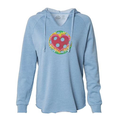 Tie Dye Heart Pickleball - Women's Lightweight Hoodie - All Day Dinker- Womens Dusty_rose Hoodie