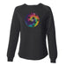 Tie Dye Pickleball - Women's Crewneck Sweatshirt - All Day Dinker- Womens Black CrewNeck