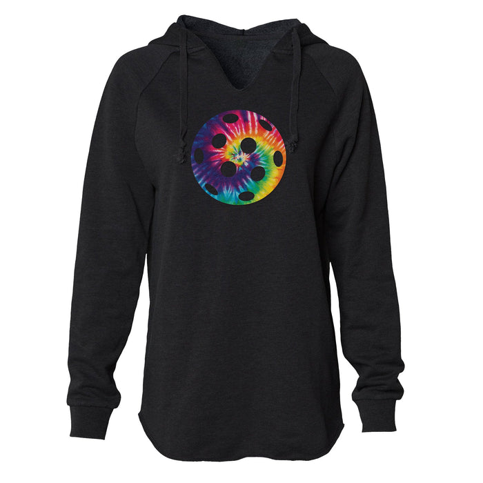 Tie Dye Pickleball - Women's Lightweight Hoodie - All Day Dinker- Womens Black Hoodie