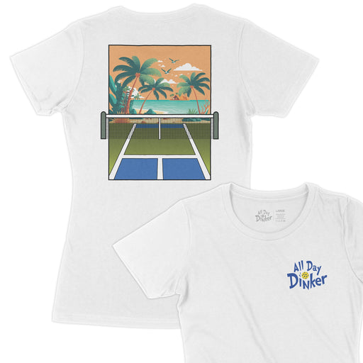 Tropical Court - Women's T-Shirt - All Day Dinker- Womens White T-Shirt