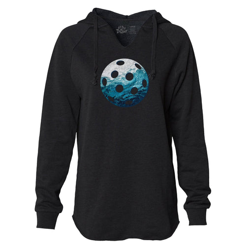 Waves Pickleball - Women's Lightweight Hoodie - All Day Dinker- Womens Black Hoodie